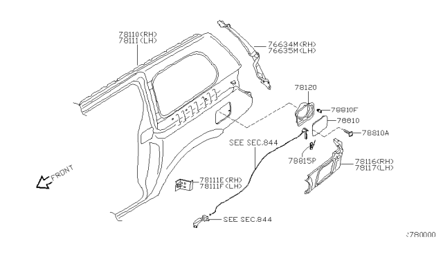 2010 Nissan Quest Rear Fender & Fitting Diagram