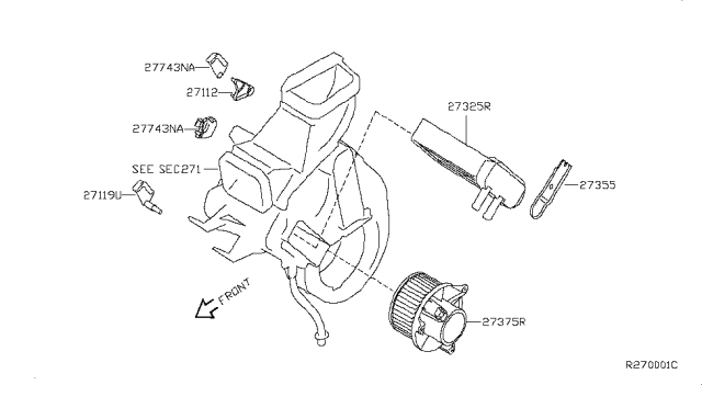 2004 Nissan Quest Heater & Blower Unit Diagram 1