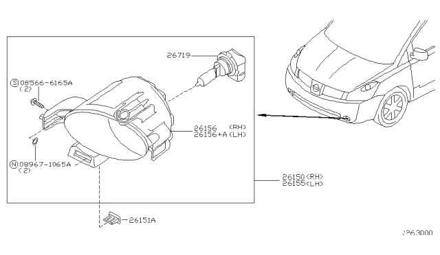 2006 Nissan Quest Fog,Daytime Running & Driving Lamp Diagram 4