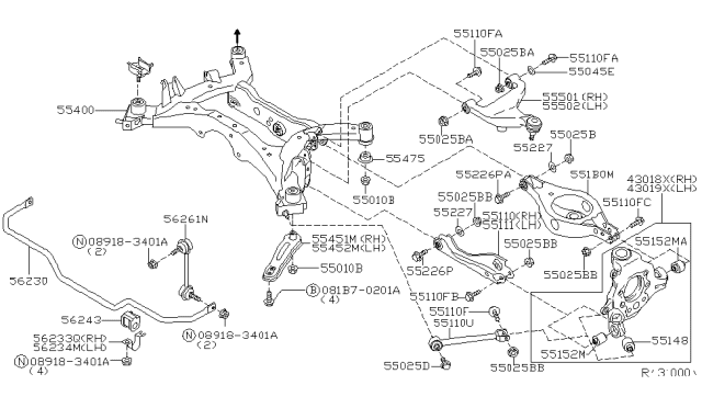 2008 Nissan Quest Link R/L Diagram for 551A1-5Z000
