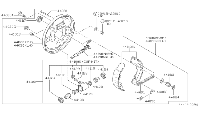 1984 Nissan 200SX Cylinder-Wheel Diagram for 44100-51S10