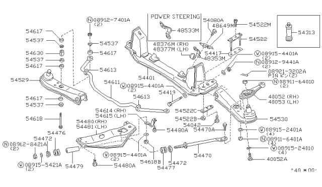 1984 Nissan 200SX BUSHING Rod Diagram for 54477-W1010