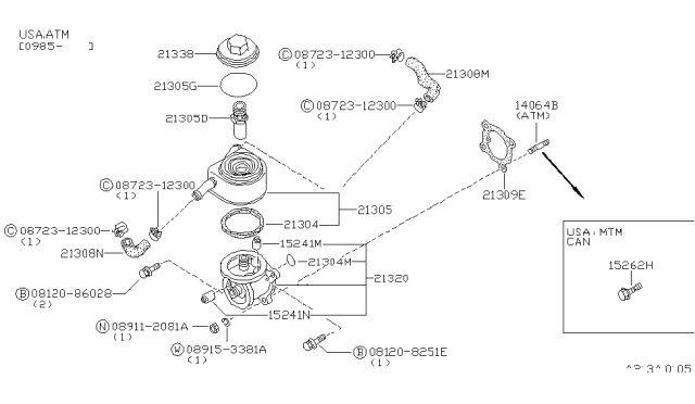 1988 Nissan 200SX Oil Cooler Diagram 2