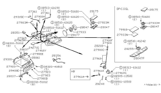 1984 Nissan 200SX Audio & Visual Diagram 1