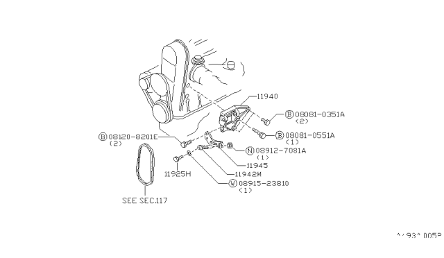 1988 Nissan 200SX Power Steering Pump Mounting Diagram 1