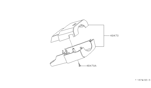 1986 Nissan 200SX Cover Steer Pad Diagram for 48470-06F00
