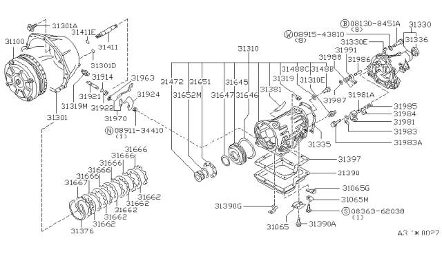 1986 Nissan 200SX Race-Bearing Diagram for 31472-X0100
