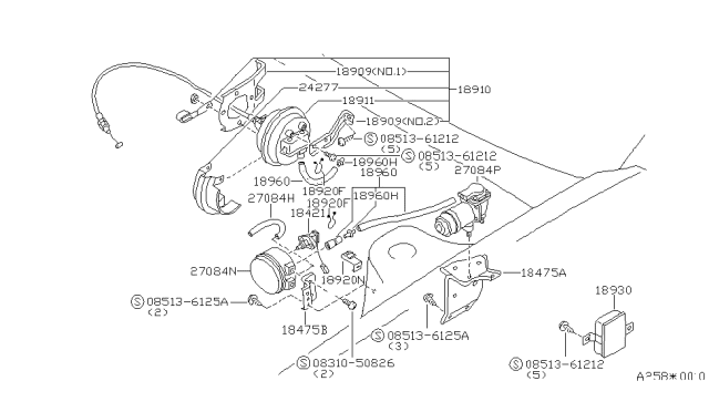 1987 Nissan 200SX Unit Assembly SERVO Diagram for 18910-32F01