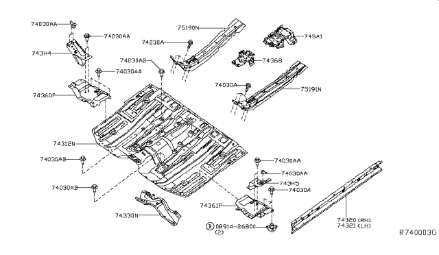 2014 Nissan Pathfinder Bracket Assy-Instrument Stay Diagram for G4368-3JVMA