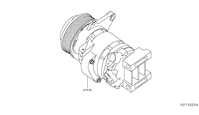2014 Nissan Pathfinder Compressor Assy-Cooler Diagram for 92600-3JV0A