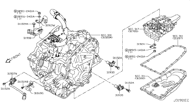 2014 Nissan Pathfinder Control Switch & System Diagram 2