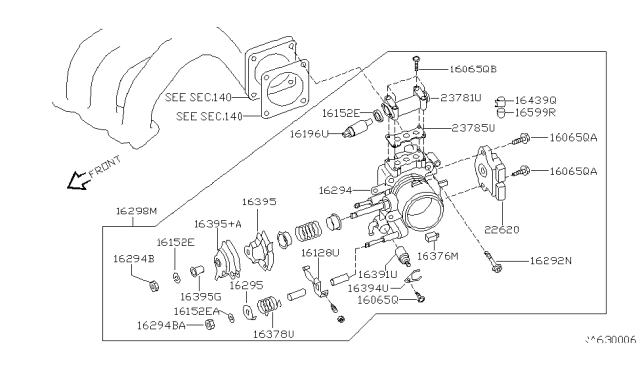 2002 Nissan Quest Screw Diagram for 16065-1B000