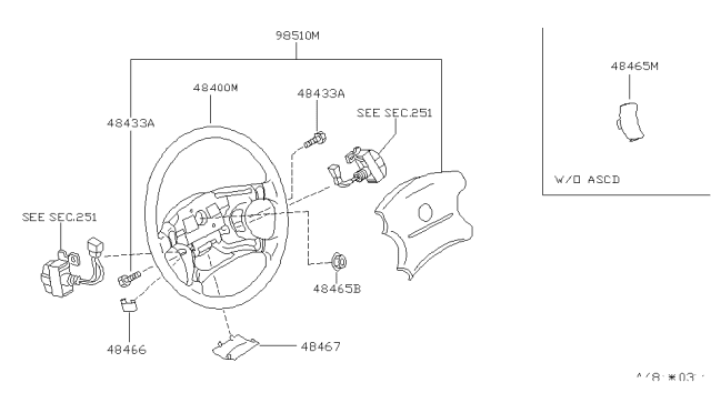 2001 Nissan Quest Lid-Steering,Lower Diagram for 48467-7B002