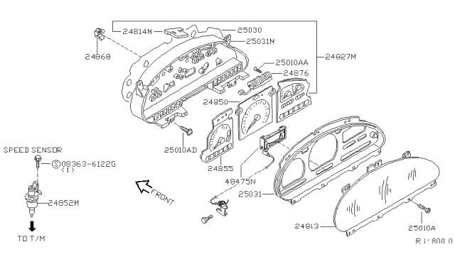 2001 Nissan Quest Indicator Assembly-Auto TRASMISSION Diagram for 48475-7B000