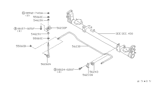 2002 Nissan Quest Clip-Stabilizer Mounting Diagram for 56233-0B000