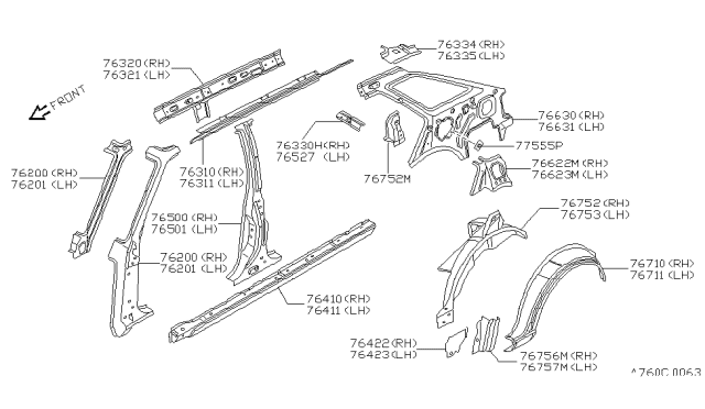 1984 Nissan Sentra Body Side Panel Diagram 3
