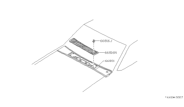 1983 Nissan Sentra Cover COWL Top Diagram for 66812-01A00