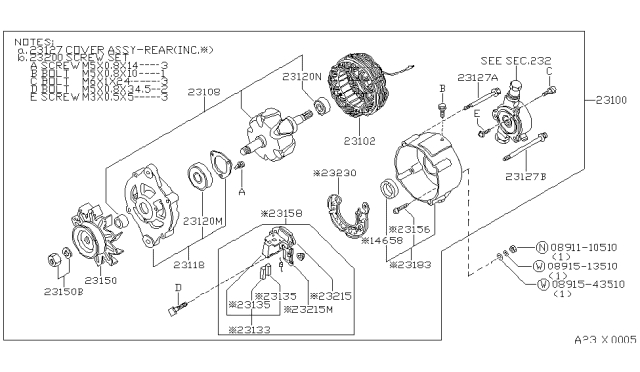 1986 Nissan Sentra Cover Assembly Front Diagram for 23118-80W00