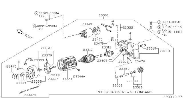 1983 Nissan Sentra Coil Field Diagram for 23306-W0400