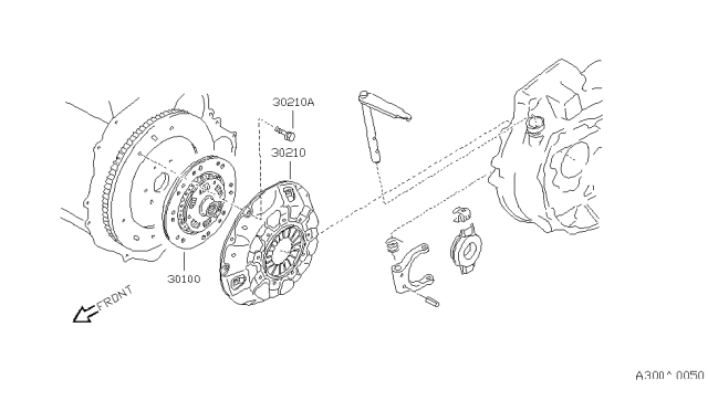 1983 Nissan Sentra Clutch Disk Diagram for 30100-62A00