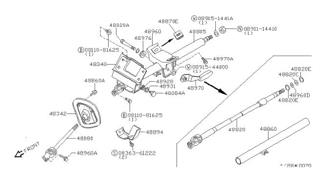 1988 Nissan Stanza Steering Column Diagram