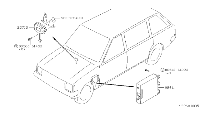 1987 Nissan Stanza Engine Control Unit Assembly Diagram for 22611-29R10