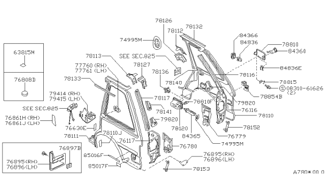 1988 Nissan Stanza Base-Filler Lid Diagram for 78130-16R00