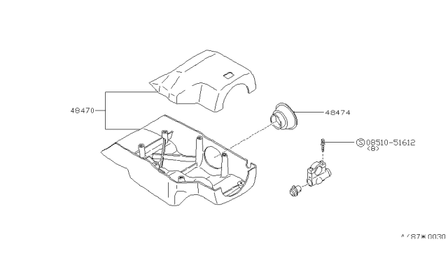 1986 Nissan Stanza Cover-Steering Lock Diagram for 48474-29R00