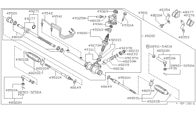 1991 Nissan Stanza Tube-Cylinder Diagram for 49541-85E03