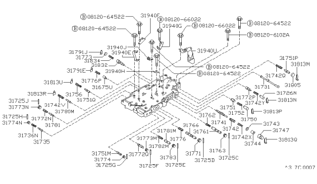 1992 Nissan Stanza Control Valve (ATM) Diagram 2