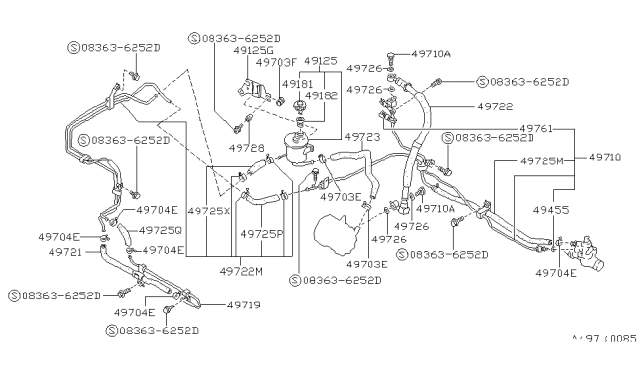1992 Nissan Stanza Switch-Pressure,Power Steering Diagram for 49761-65E00