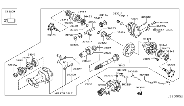 2005 Nissan Pathfinder Final Drive Assembly Diagram for 38301-0C275