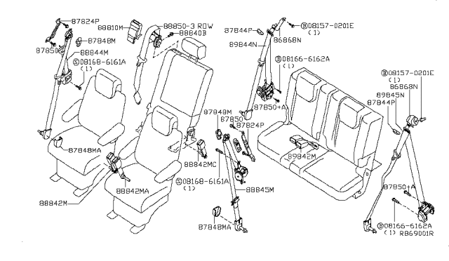 2008 Nissan Pathfinder Cover-Belt Anchor Diagram for 87836-CN000