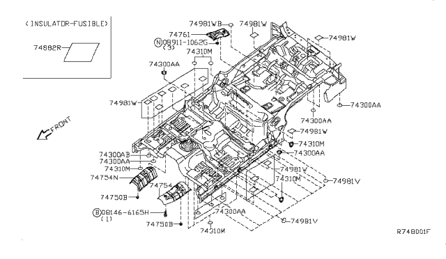 2005 Nissan Pathfinder Floor Fitting Diagram 3