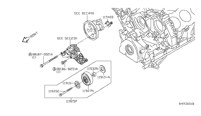 2011 Nissan Pathfinder Power Steering Pump Mounting Diagram 1