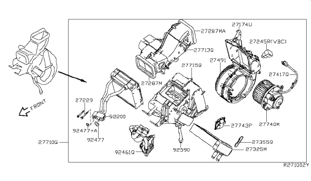 2009 Nissan Pathfinder Actuator Assembly Diagram for 27743-ZZ50A