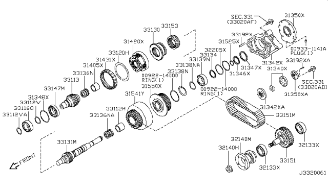 2011 Nissan Pathfinder Ring-Snap Diagram for 31506-51X02