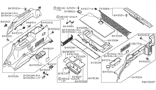 2010 Nissan Pathfinder Trunk & Luggage Room Trimming Diagram 1