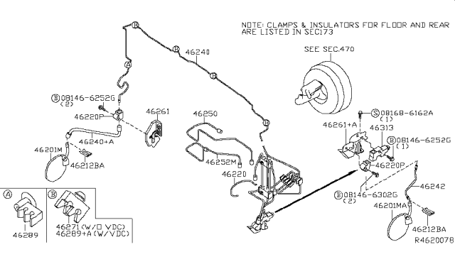 2012 Nissan Pathfinder Brake Piping & Control Diagram 2
