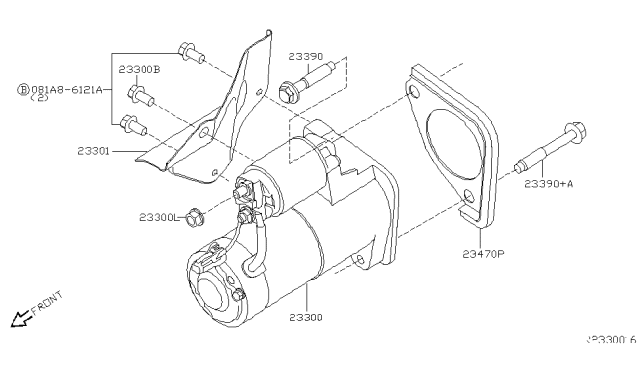 2008 Nissan Pathfinder Motor Assy-Starter Diagram for 23300-EA200