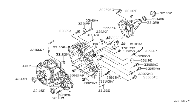 2007 Nissan Pathfinder Transfer Case Diagram 1