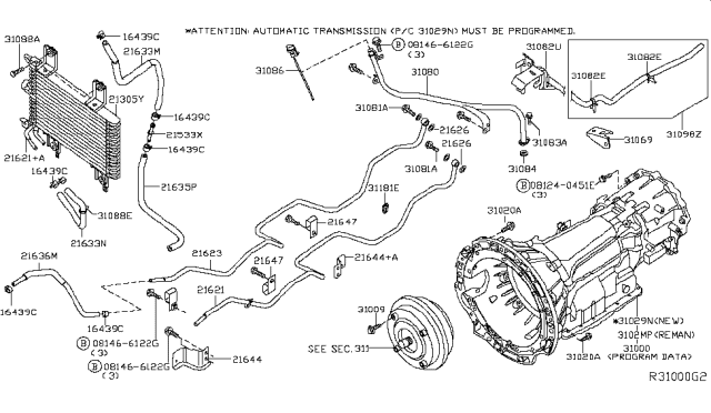 2005 Nissan Pathfinder Blank Automatic Transmission Diagram for 310C0-61X5A