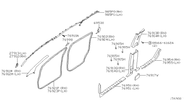 2012 Nissan Pathfinder Body Side Trimming Diagram