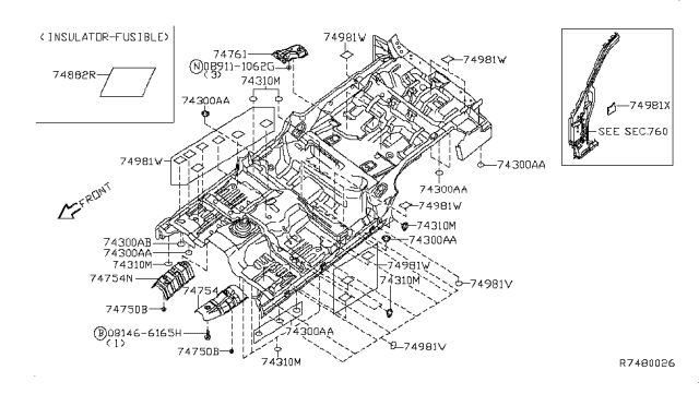 2007 Nissan Pathfinder Floor Fitting Diagram 4