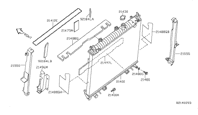 2008 Nissan Pathfinder Seal-Radiator Upper Diagram for 21496-ZS22A