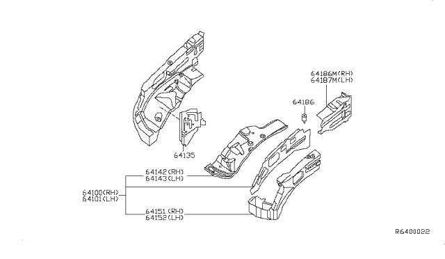 2010 Nissan Pathfinder Hood Ledge & Fitting Diagram