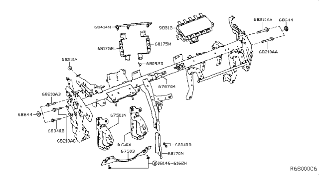 2019 Nissan Leaf Member Assy-Steering Diagram for 67870-5SA0A