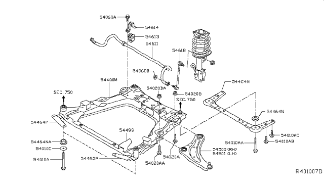 2018 Nissan Leaf Rod Assembly-Connecting, STABILIZER Diagram for 54618-3NF0A