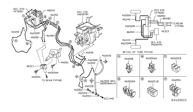 2019 Nissan Leaf Brake Piping & Control Diagram 1