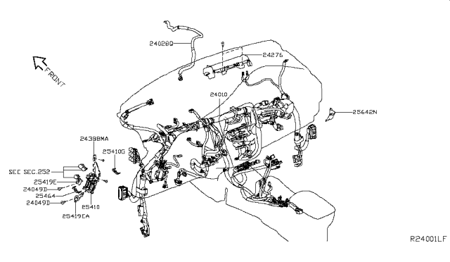 2018 Nissan Leaf Harness-Main Diagram for 24010-5SN1A